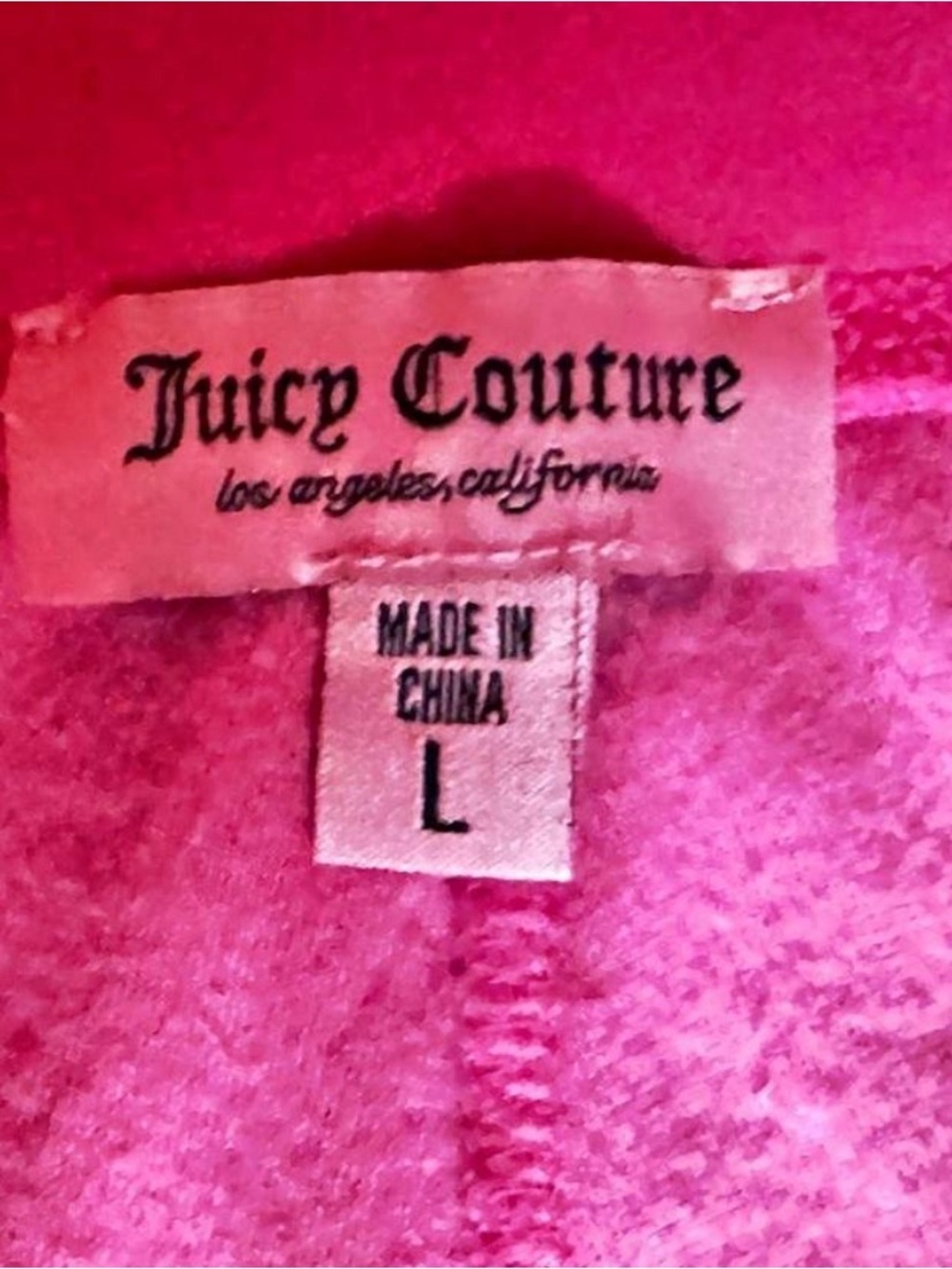 Juicy Couture Hot Pink Velour Track Pants with Crystal Logo - Picture 4 of 4